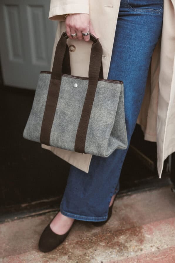 brown and grey Parisian handbag ideas on what to buy in Paris 