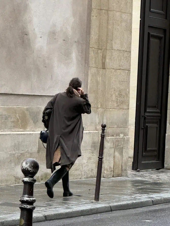 coat and boots for Paris what to wear when it rains
