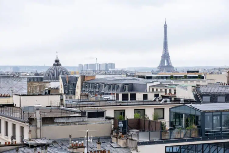 Kimpton Saint Honore Rooftop Bar view with Eiffel Tower
