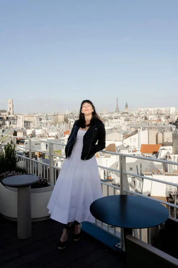 Paris hotels with Eiffel Tower views Hotel dame des arts in the 5th arrondissement. View from top floor bar.