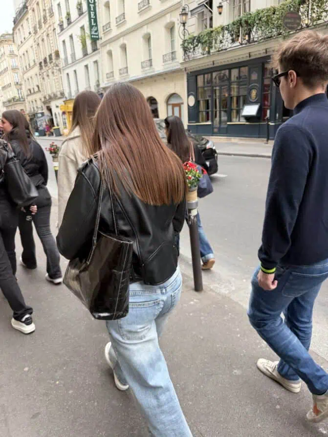 leather jackets and sneakers Parisians