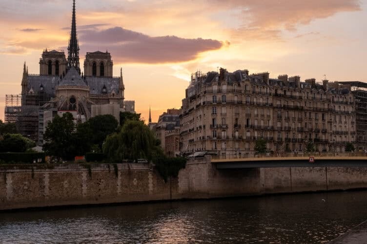 sunset in Paris