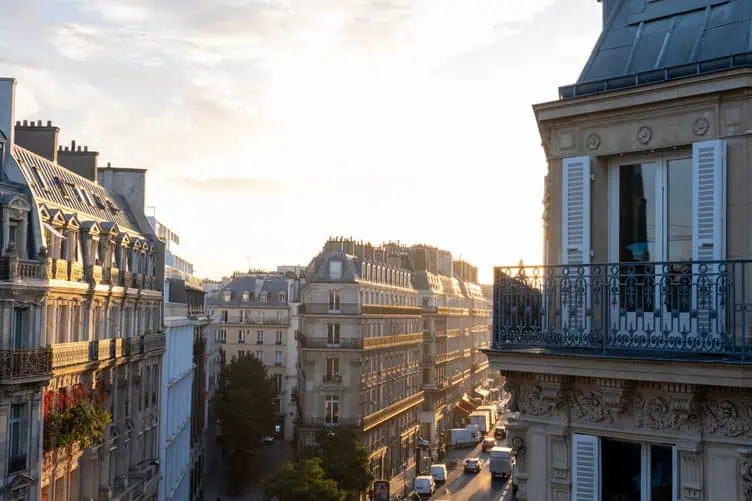 October morning sunrise Paris
