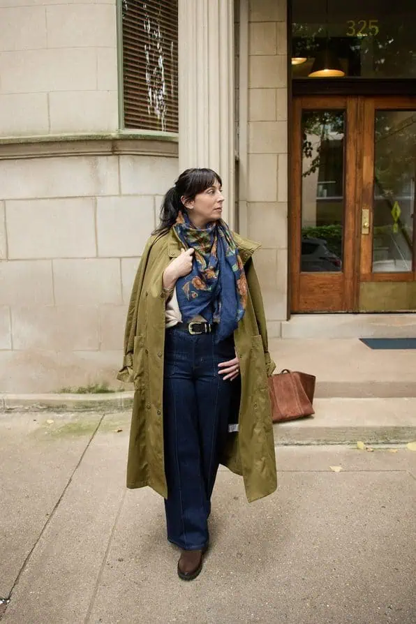 Arnaud green trench Sézane