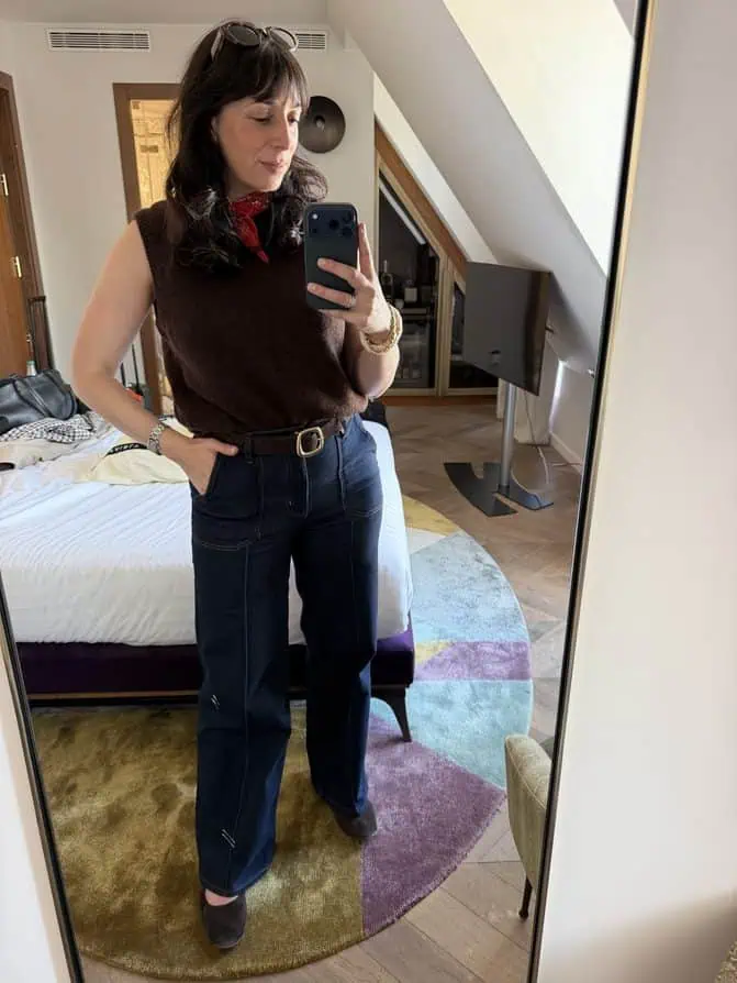 sezane brown sweater