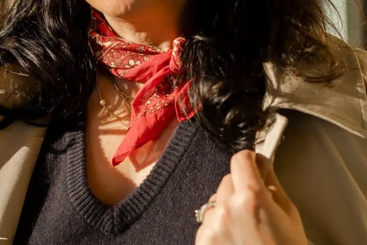 red sézane Paris scarf