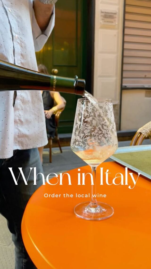 When in Italy 🇮🇹 order the local wine. Each region in Italy is famous for different foods and wine. The Italians take so much pride in their food they will be happy to make pairing recommendations. 

Also, the house wine in Italy is fairly inexpensive in comparison to other wines on the menu and so good! 

#everydayparisian #wheninitaly #edptravels